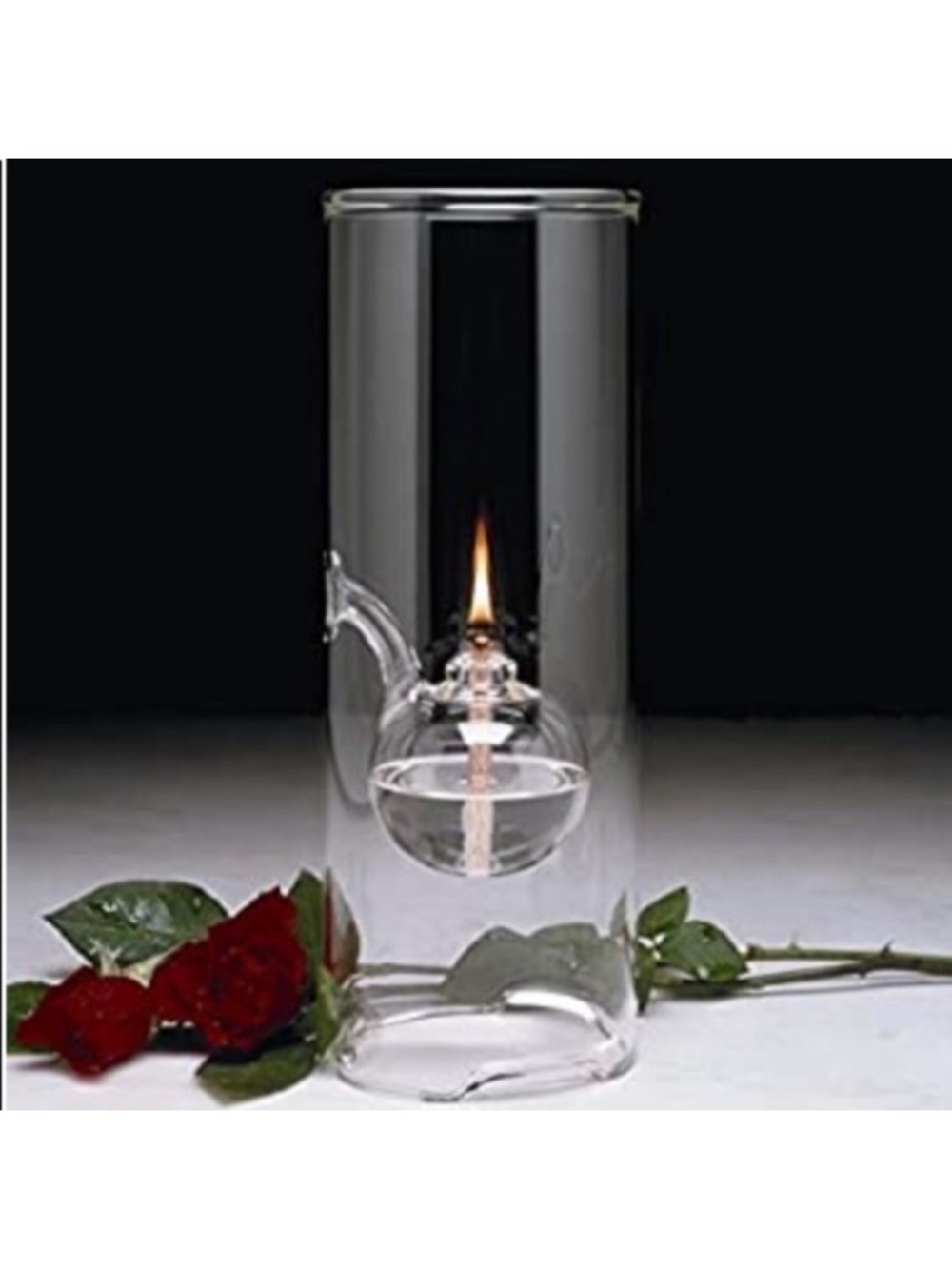 Vintage 9”Wolfard Glass Company Blown Glass Oil Candle Lamp